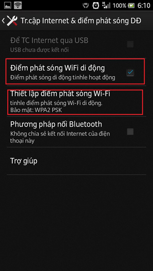 Phát wifi bằng điện thoại Androi Bước 3