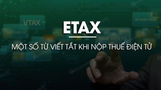 Một số từ viết tắt khi nộp thuế điện tử eTax